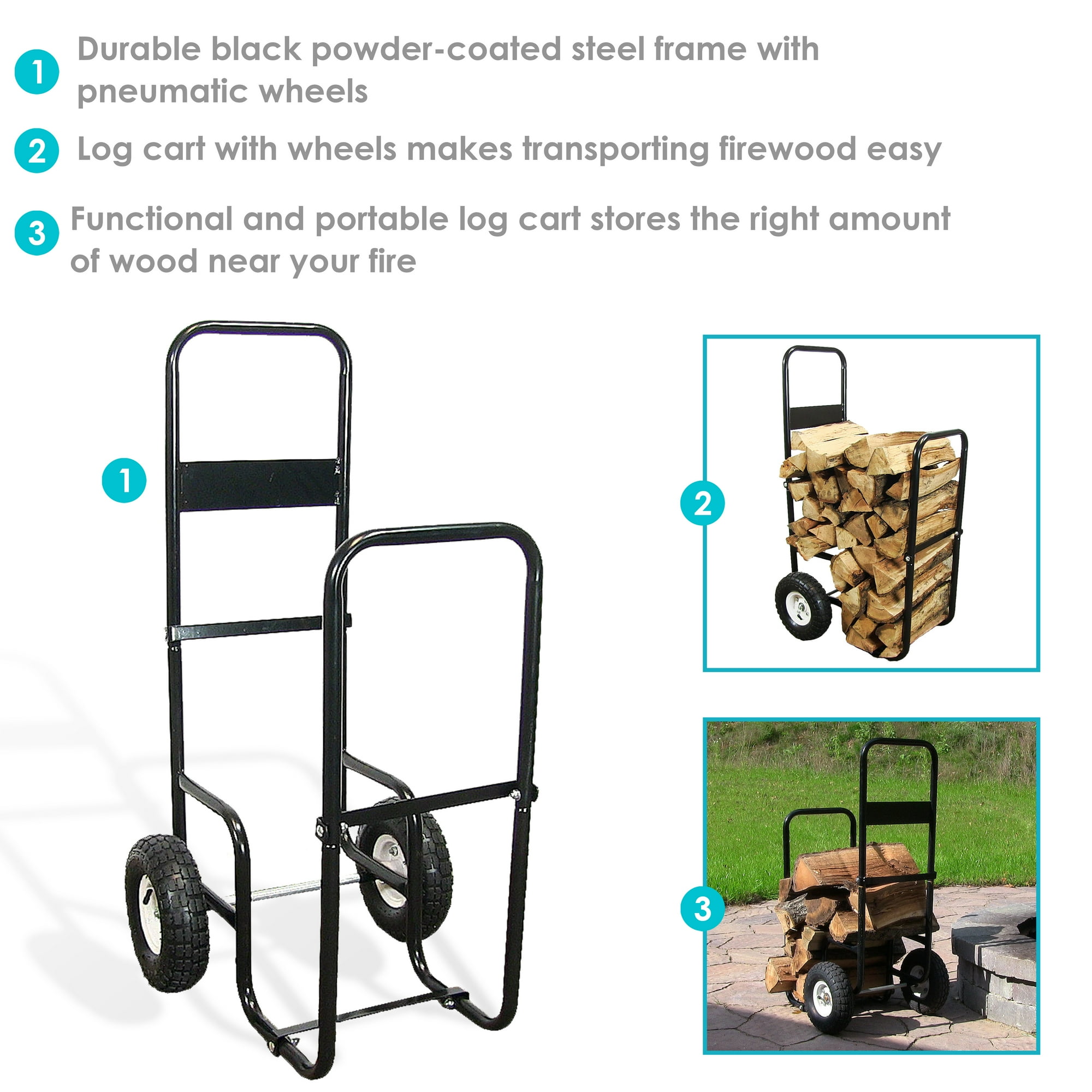 Heavy Duty Outdoor Waterproof and Weather Resistant Black Sunnydaze Decor 1506-FLCC Sunnydaze Firewood Log Cart Cover ONLY Heavy Duty Outdoor Waterproof and Weather Resistant Black Sunnydaze Decor 1506-FLCC Sunnydaze Firewood Log Cart Cover ONLY